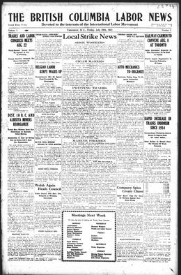 Thumbnail of BC Labor News (Vancouver)